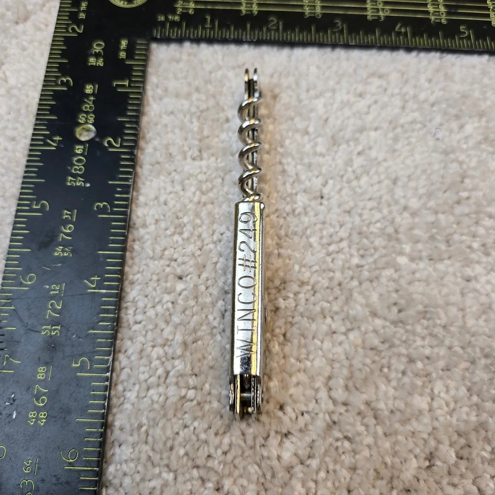 Winco Wine Opener Silver #249‎ Waiters Corkscrew Foil Cutter Bottle Opener
